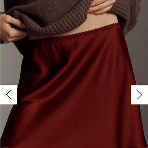 Reformation Brandy NWOT Satin Wine Slip Skirt 100% silk not worn